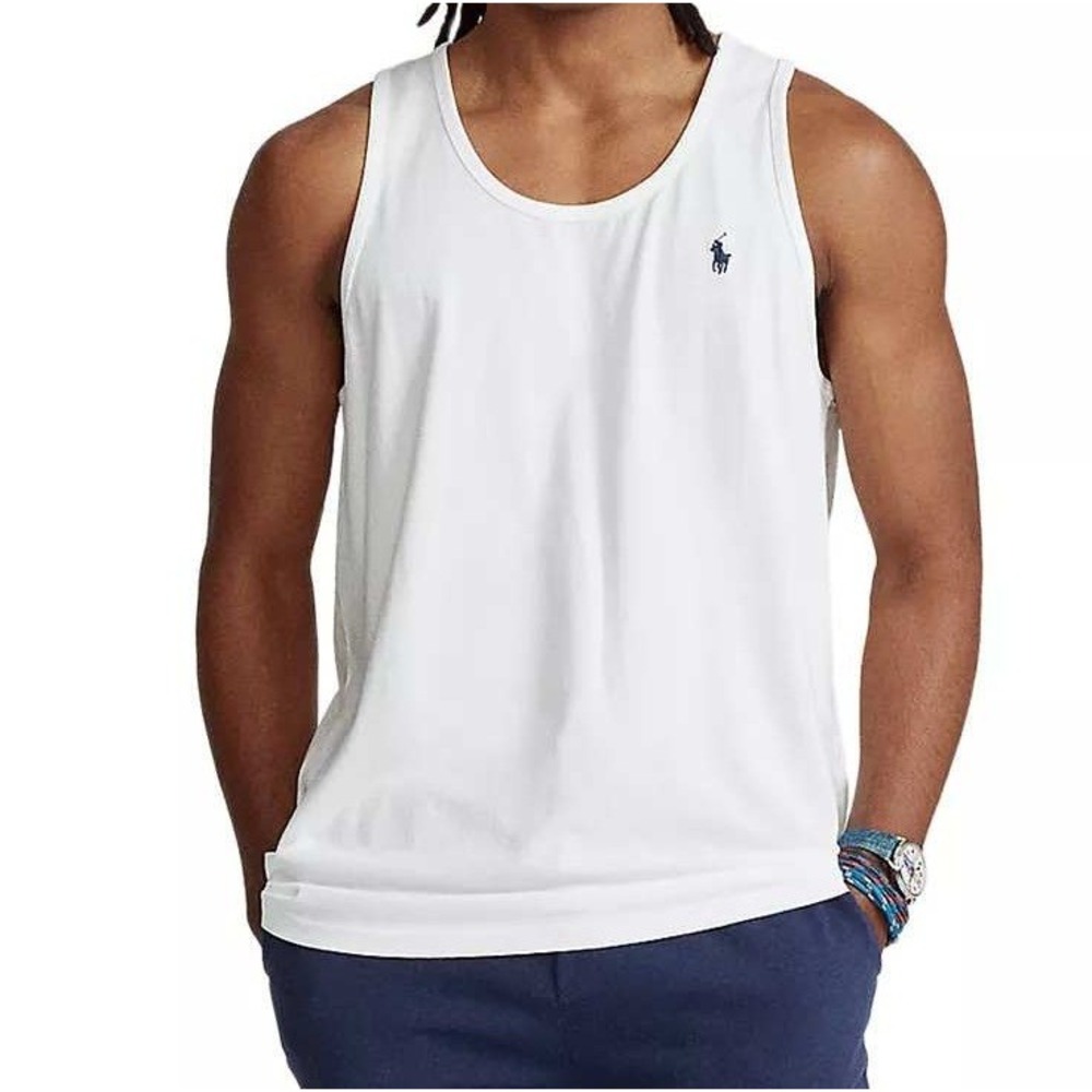 Polo Ralph Lauren Mens Tank Top White Cotton Sleeveless Pony Logo XXL